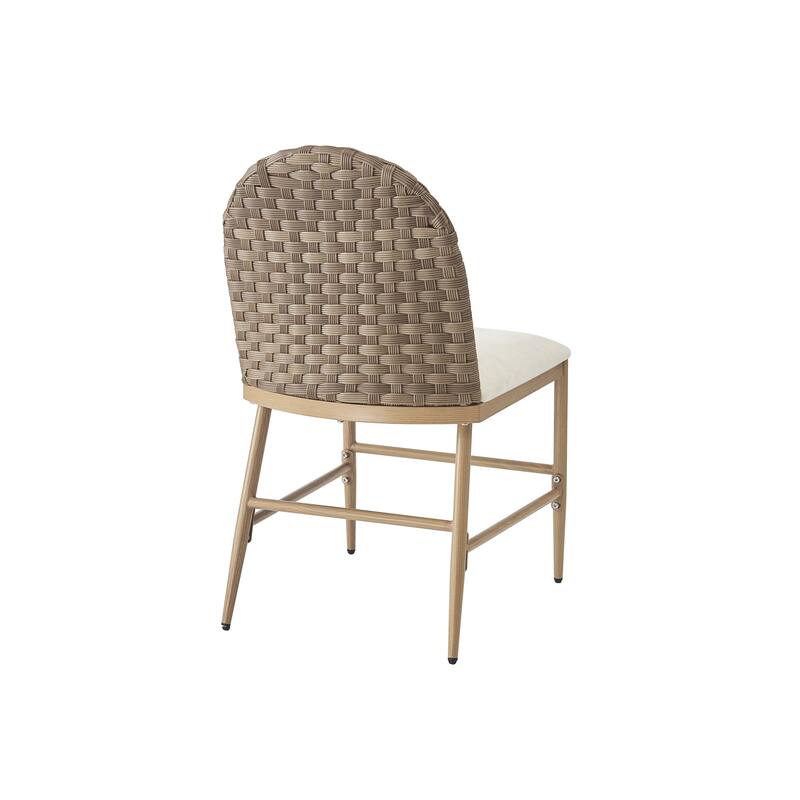 Christopher Knight Home - Marlowe Upholstered Armless Barstool with Iron Frame and Rattan Back (Set of 2)