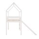 preview thumbnail 5 of 7, Twin Size Wood Frame House-shaped Loft Bed with Slide, White