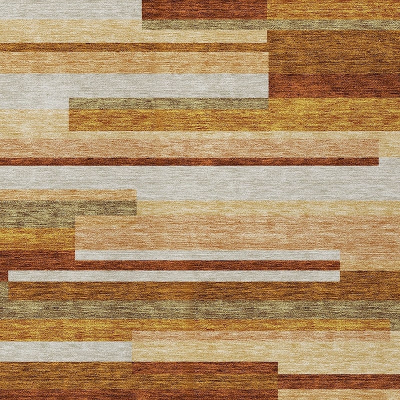 HomeRoots Striped Transitional Rectangle Outdoor Rug