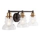 preview thumbnail 69 of 67, Modernist Vintage Metal/Glass Industrial Rustic LED Vanity, by JONATHAN Y 3-Light - Brass Gold