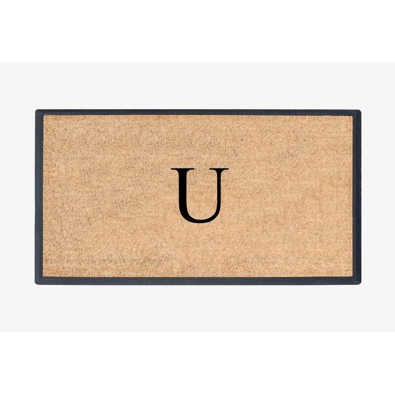 A1HC Rubber and Coir Molded Double Monogrammed Door Mat 30"x48" - monogrammed u
