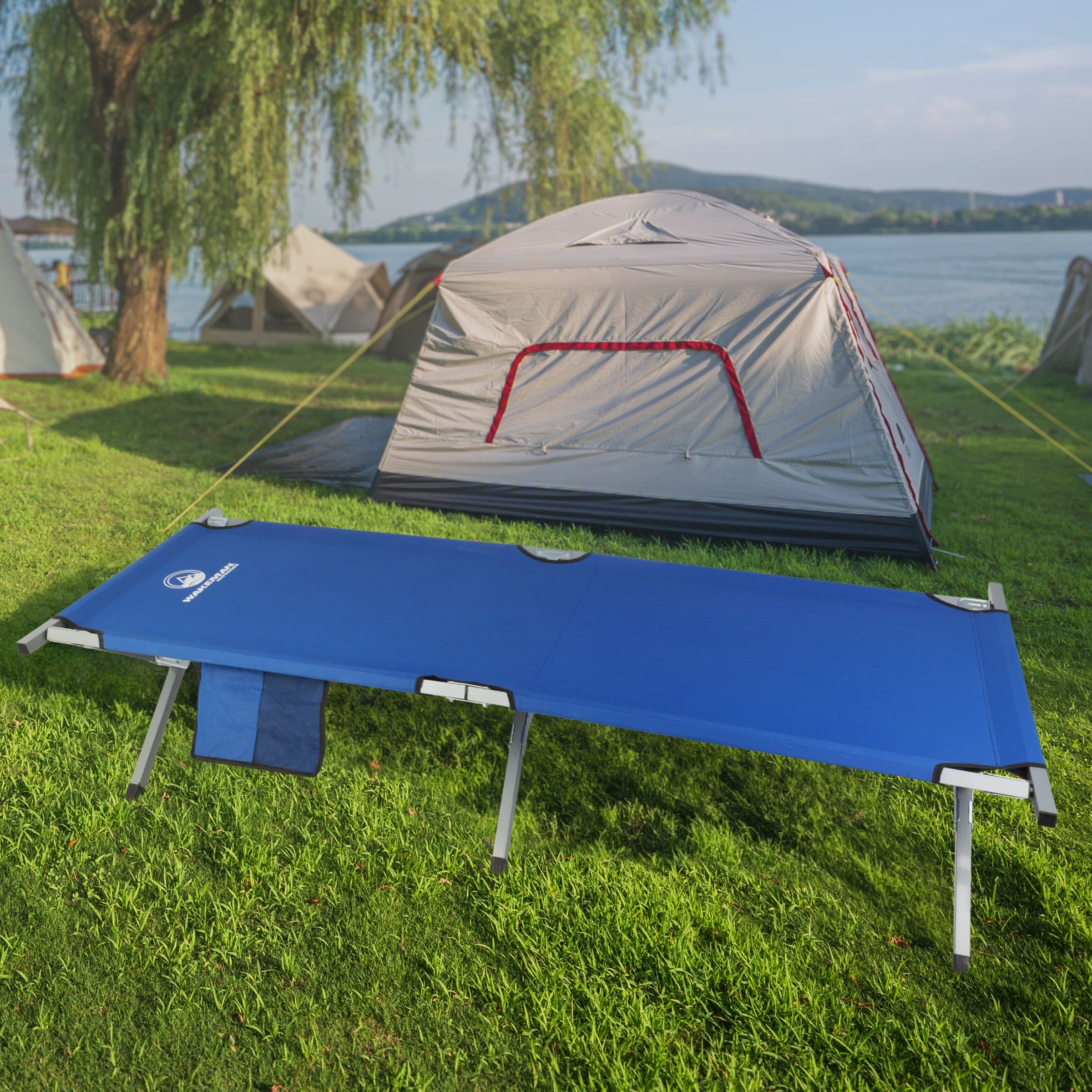 Camping Cot - Portable Folding Camp Bed with Carry Bag - 600D