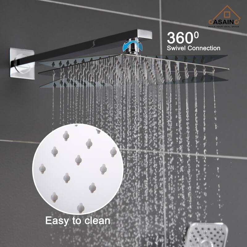 Wall-mounted rain shower faucet with pressure balanced valve