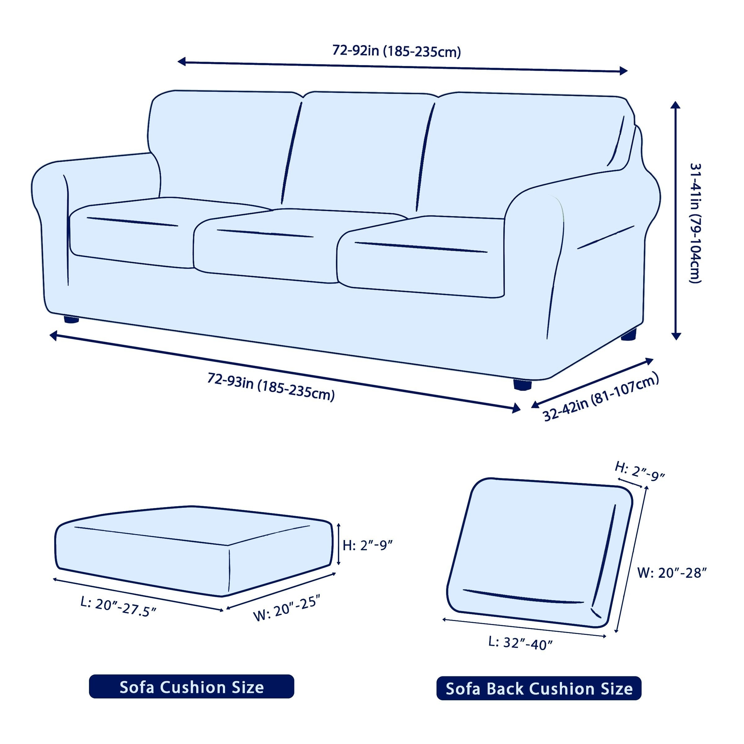 Sofa cushion cover hotsell sizes