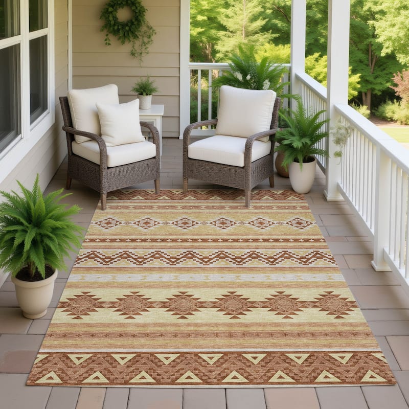 Machine Washable Indoor/ Outdoor Global Heston Chantille Rug