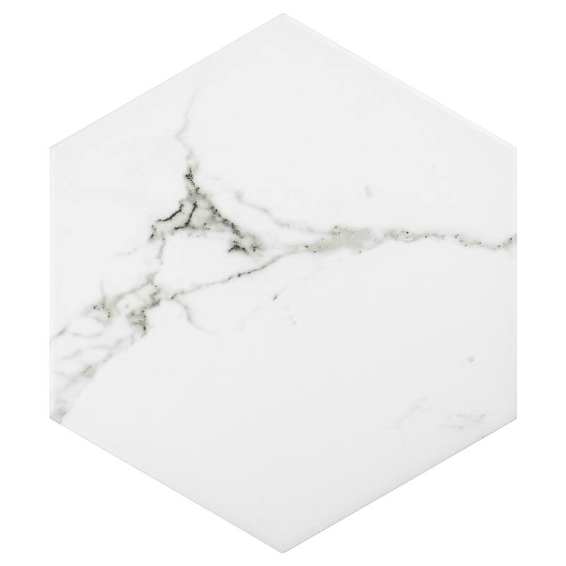 Merola Tile Timeless Calacatta Hex 8-5/8" x 9-7/8" Porcelain Floor and Wall Tile