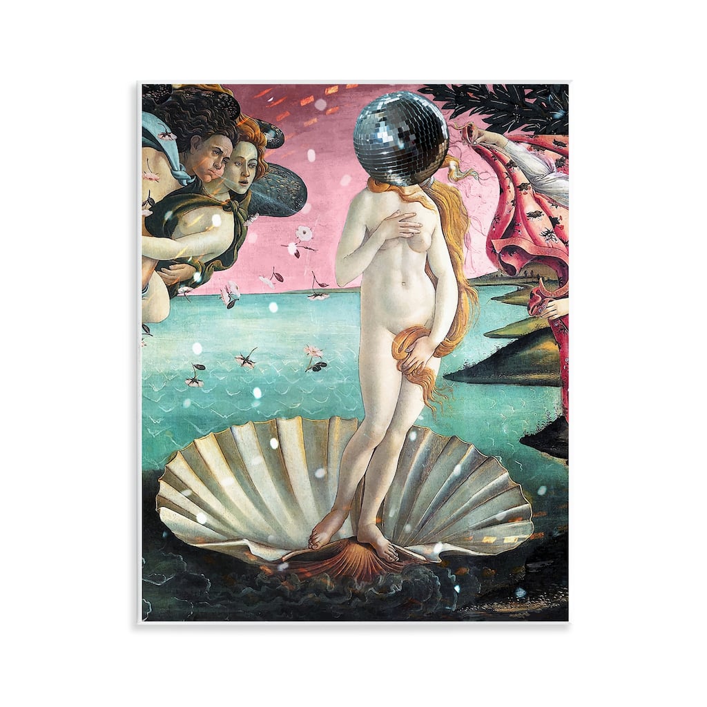 Stupell Classic Clamshell with Disco Ball Wall Plaque Art Design By Lil' Rue