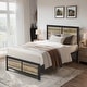 preview thumbnail 10 of 21, VECELO Platform Twin Size Kids Bed Frame with Wood Headboard,Twin Size Bed Set of 2, 3 Colors