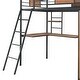 preview thumbnail 11 of 17, Black Twin Size Metal Wood Loft Bed with L-shaped Desk and Ladder