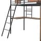 preview thumbnail 11 of 17, Black Twin Size Metal Wood Loft Bed with L-shaped Desk and Wardrobe