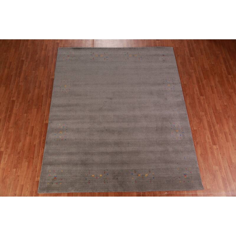 Tribal Gabbeh Indian Area Rug Handmade Oriental Wool Carpet - 8'2" x 9'10"