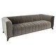 preview thumbnail 10 of 18, SAFAVIEH Couture Dixie Modern Channel Tufted Velvet Sofa - 90.9" W x 34.6" L x 28" H