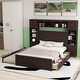 preview thumbnail 9 of 52, Modern Platform Bed with Integrated Cabinet and Drawers