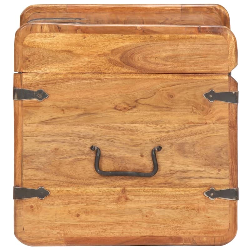 vidaXL Storage Chest Storage Trunk with Latch for Bedroom Solid Wood Acacia - 15.7"x15.7"x15.7" (W x D x H)