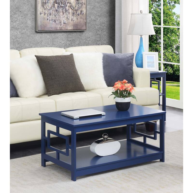 Convenience Concepts Town Square Coffee Table with Shelf - Cobalt Blue