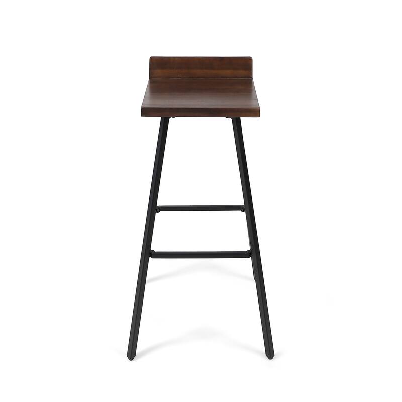 Bidwell Contemporary Indoor Acacia Wood Bar Stools (Set of 2) by