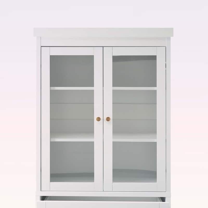 Freestanding Tall Cabinet with 2 Adjustable Shelves,3 Drawers,- Ideal for Bathroom,Living Room,and Kitchen Storage