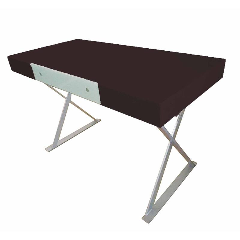 HomeRoots 48" Espresso and Silver Wood and Metal Computer Desk