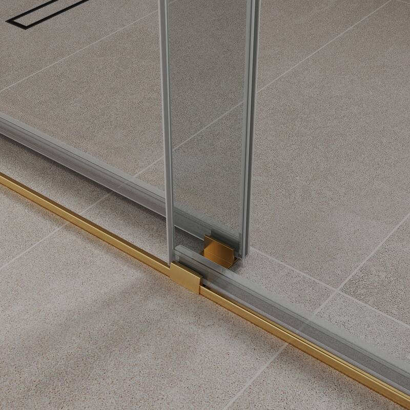 VS Series 62" - 66" W X 78" H Soft Closing Frameless Double Sliding Shower Doors With 3/8" Clear Tempered Glass