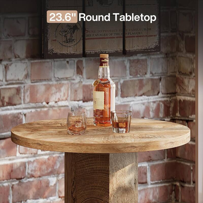 3-Piece Dining Table Set, Small Round Kitchen Table with 2 Chairs for Small Space, Apartment, Bistro