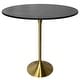 preview thumbnail 1 of 21, LeisureMod Verve 48" Round Bar Dining Table with Sintered Stone TableTop and Brushed Gold Base for Kitchen & Dining Room