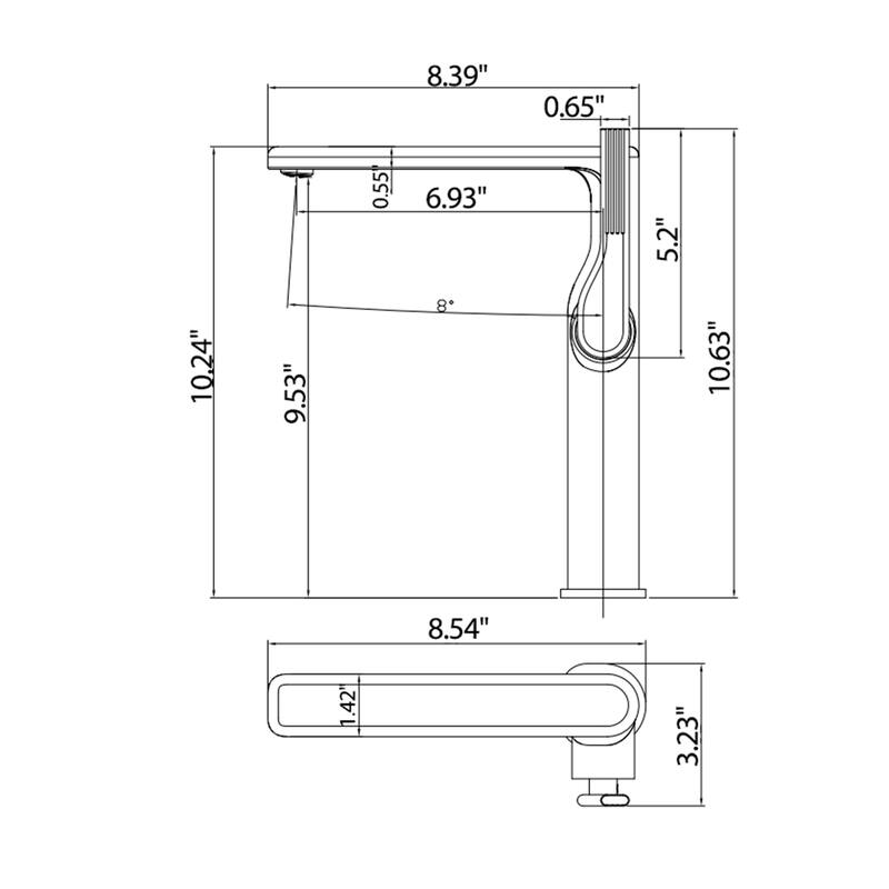10-1/4"H Solid Brass Single-handle Bathroom Sink Faucet Optional Drain Assembly