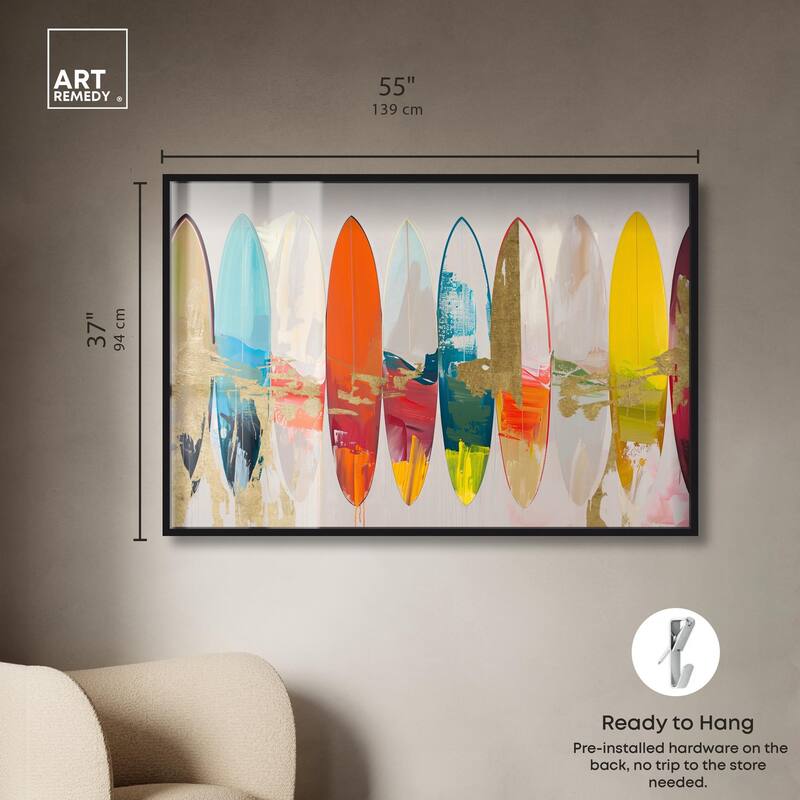 Surfboard Horizons II Shadowbox by Art Remedy