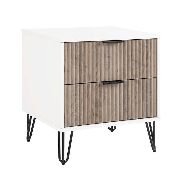 Manhattan Comfort2-Piece DUMBO Modern Standard 3-Drawer Dresser and DUMBO Modern 2.0 Nightstand in White Manhattan Comfort2-Piece DUMBO Modern Standard 3-Drawer Dresser and DUMBO Modern 2.0 Nightstand in White