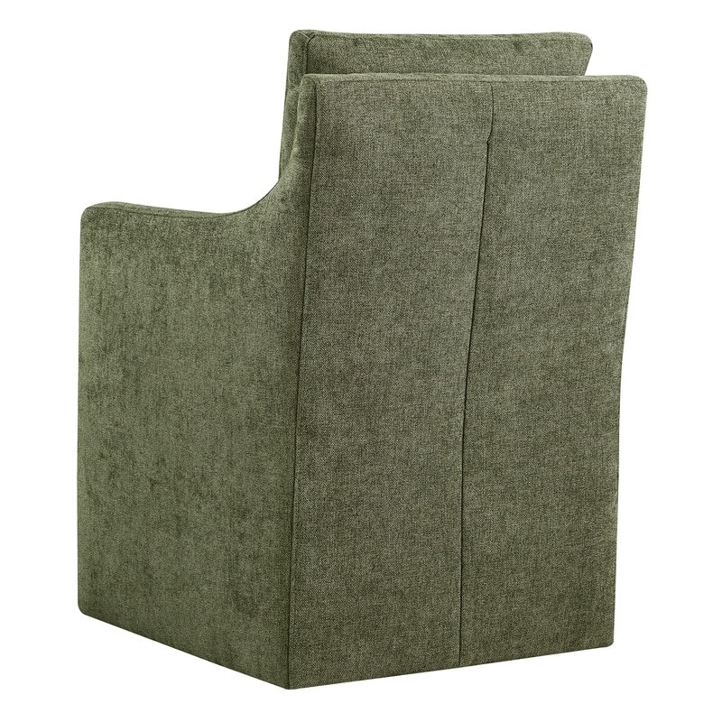Hailey Dining Arm Chair with Caster Wheels Fabric Fully Assembled