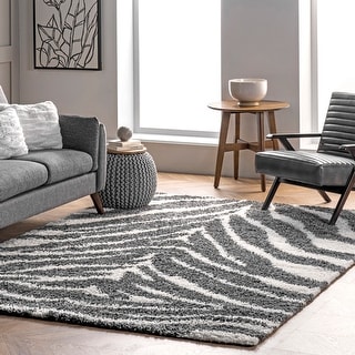Brooklyn Rug Co Everlynn Zebra Shag Area Rug - Bed Bath & Beyond - 32426759