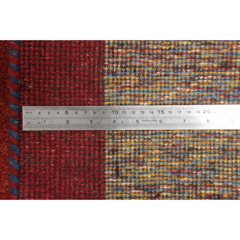 Hand Knotted Oriental 100% Wool Carpet Tribal Animal Pictorial Multi-Colored Gabbeh Area Rug - 4' 0'' X 2' 4''
