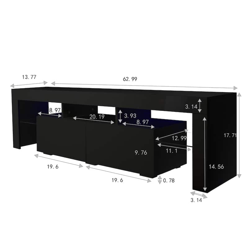 Modern TV Stand, 20 Colors LED - Bed Bath & Beyond - 37218883