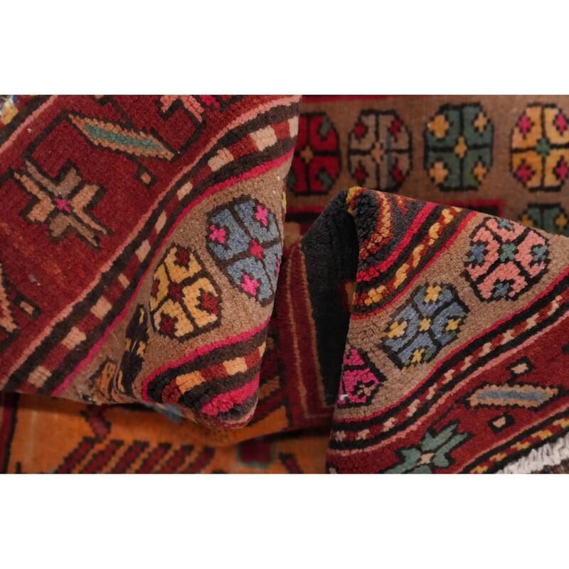Hand Knotted Oriental 100% Wool Carpet Traditional Tribal Greys & Charcoal Ardebil Runner Rug - 11' 2'' X 3' 8''