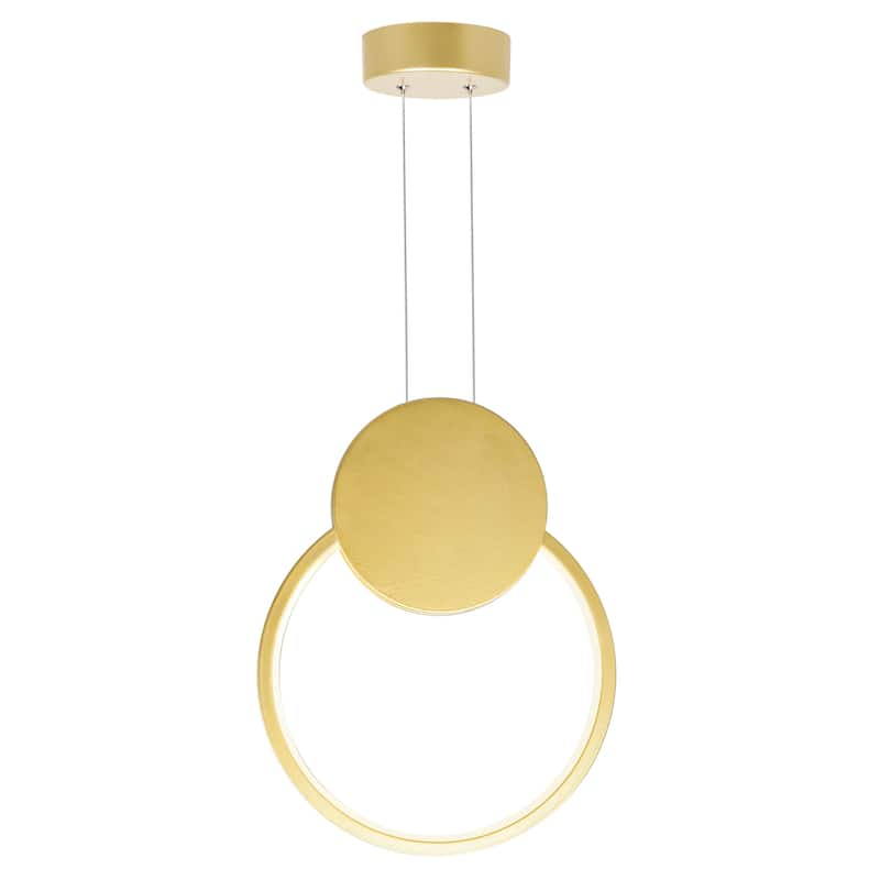 Pulley 8 in LED Satin Gold Mini Pendant - Satin Gold