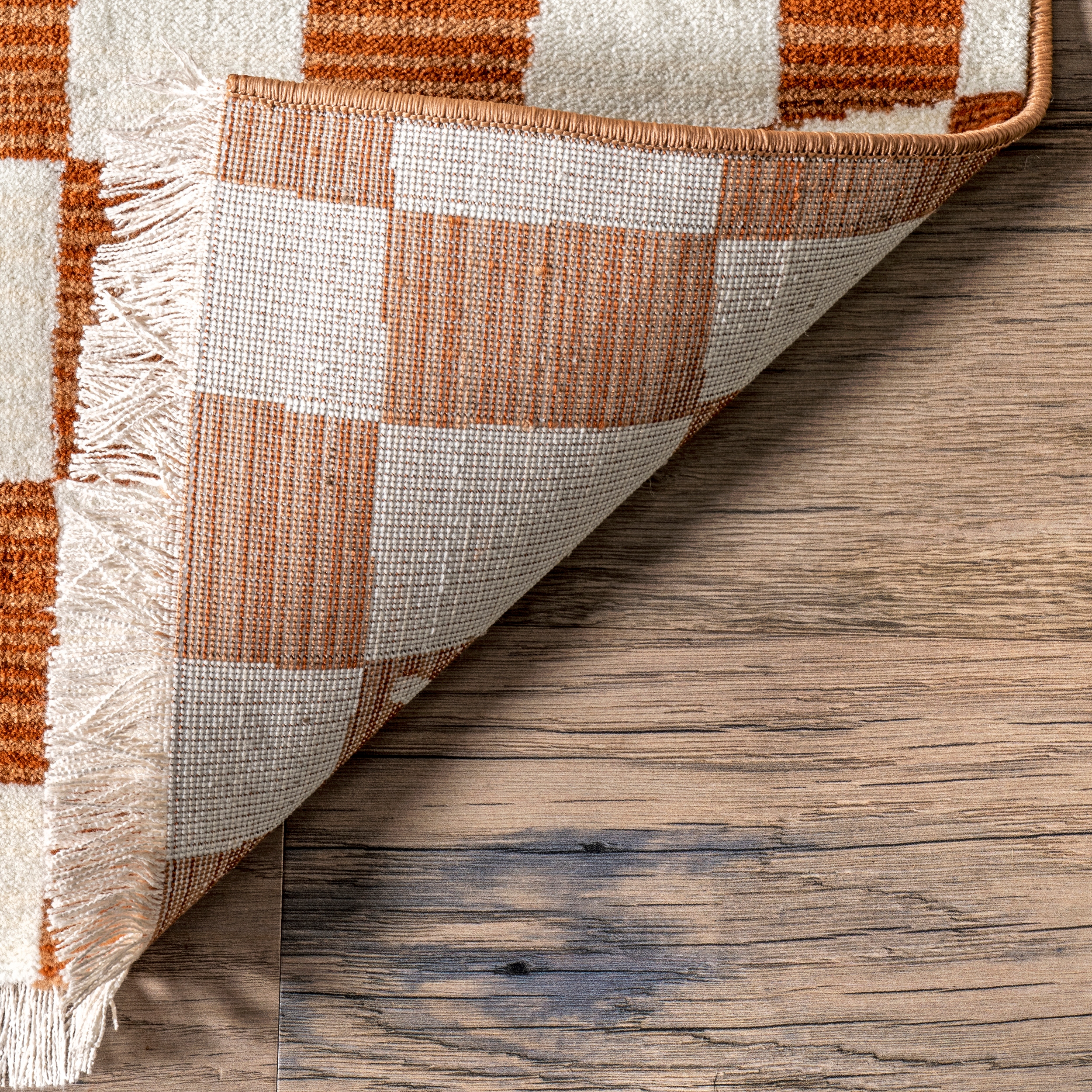 Nuloom Dominique Abstract Checkered Fringe Area Rug