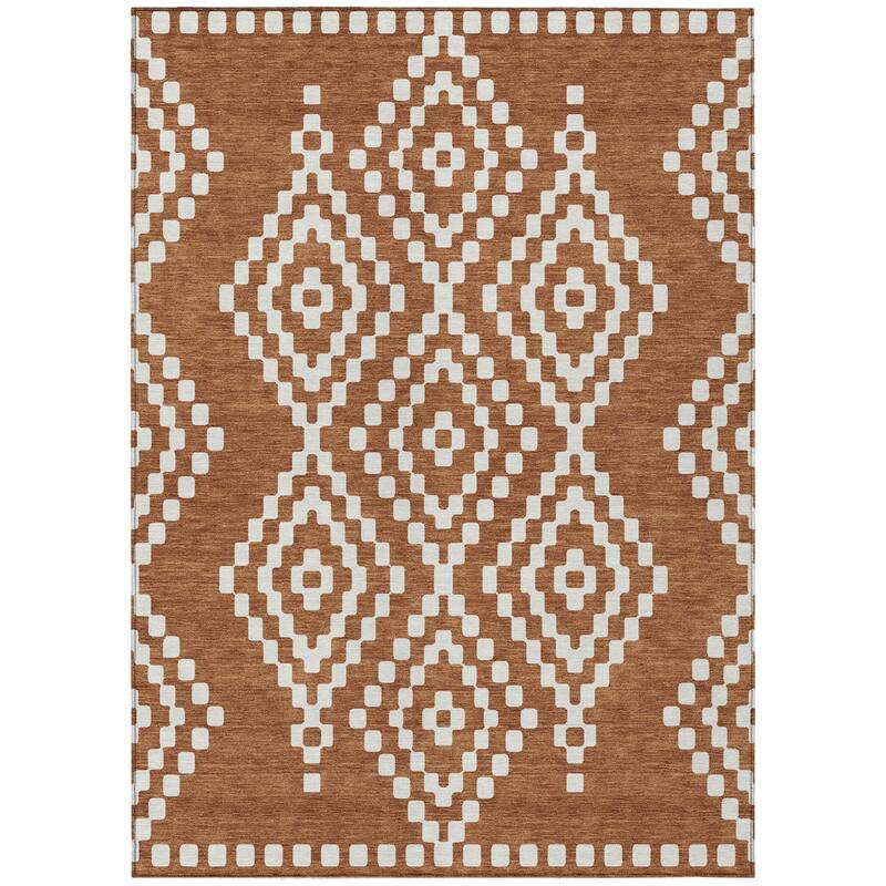 HomeRoots Geometric Transitional Rectangle Outdoor Rug
