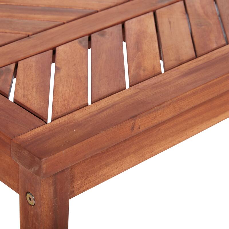 Walker Edison Elephant Point Acacia Wood Chevron Bench