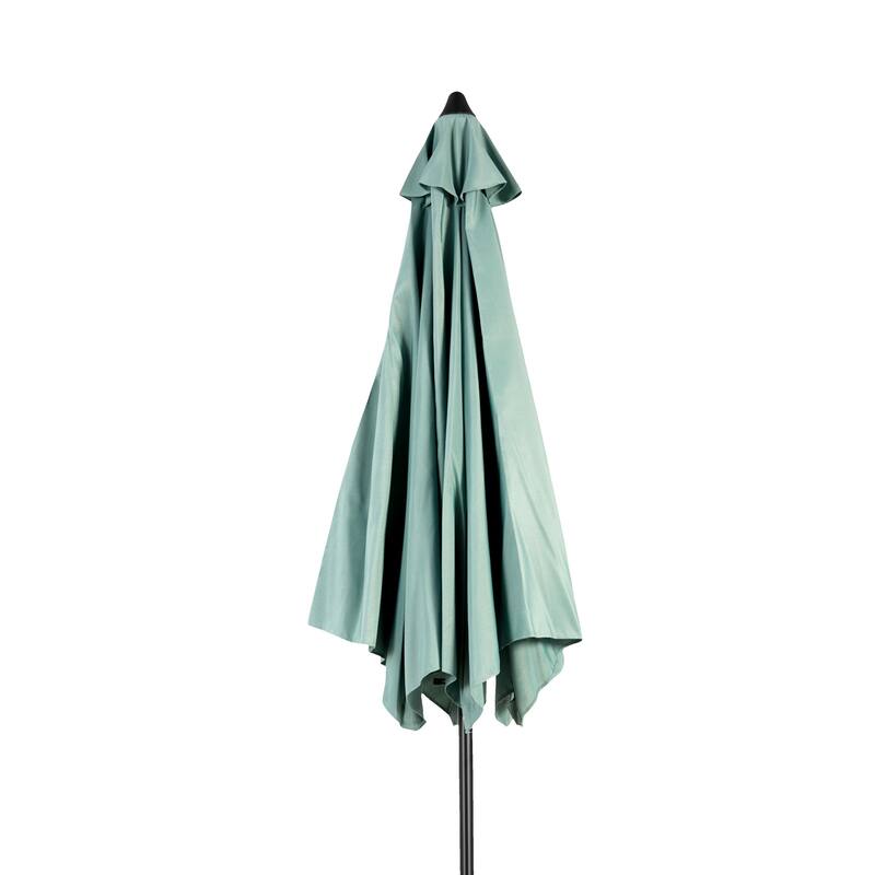 8.66 ft. Steel Market Outdoor Patio Umbrella with 6 Ribs, Push Button Tilt&Crank for Deck, Pool (No Base) - Light Green