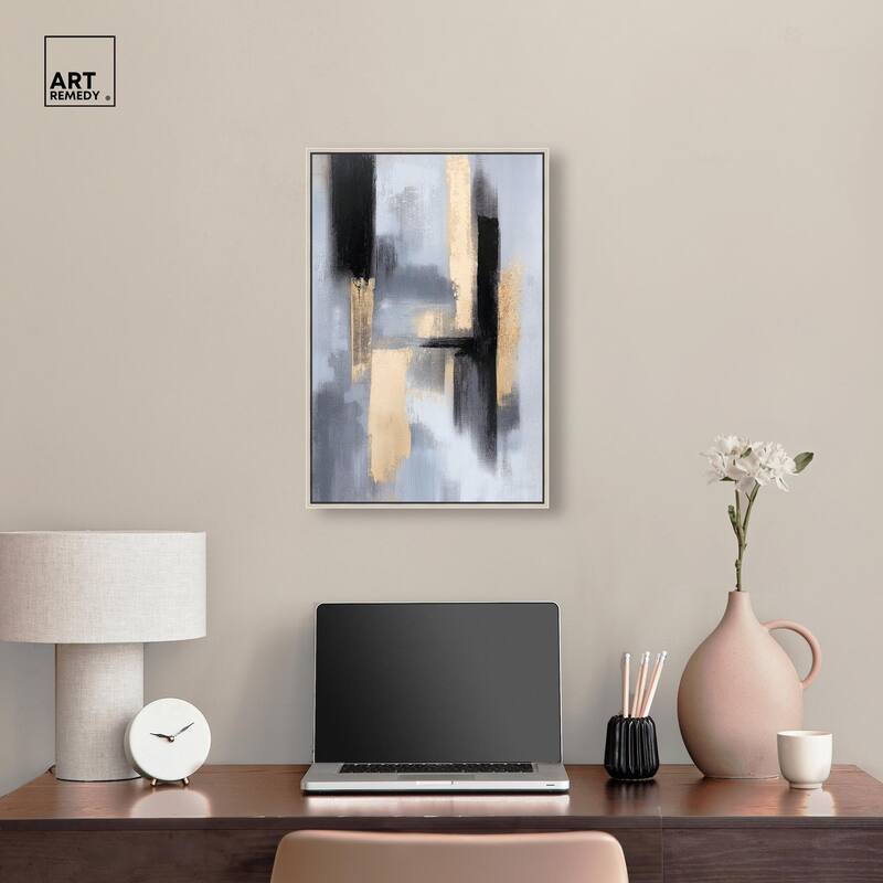 Onyx and Aureolin I Canvas by Art Remedy