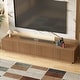 preview thumbnail 8 of 17, 86.6" Modern Walnut TV Stand with Grille Doors & Storage for 90" TVs - 86.6"Wx15.9"Dx17.5"H