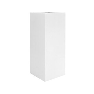 Pottery Pots 47.24"H XXL Rectangle Glossy White Fiberstone Indoor ...