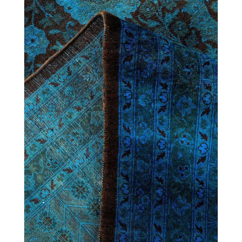 Overton Handknotted Wool Vintage Inspired Contemporary Overdyed Orange Area Rug - 18' 2" x 9' 3"