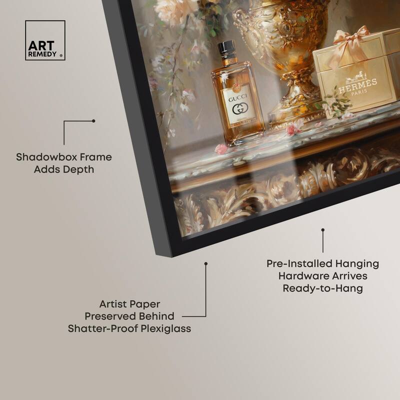 Classical Vase Tans and Floral Shadowbox by Art Remedy