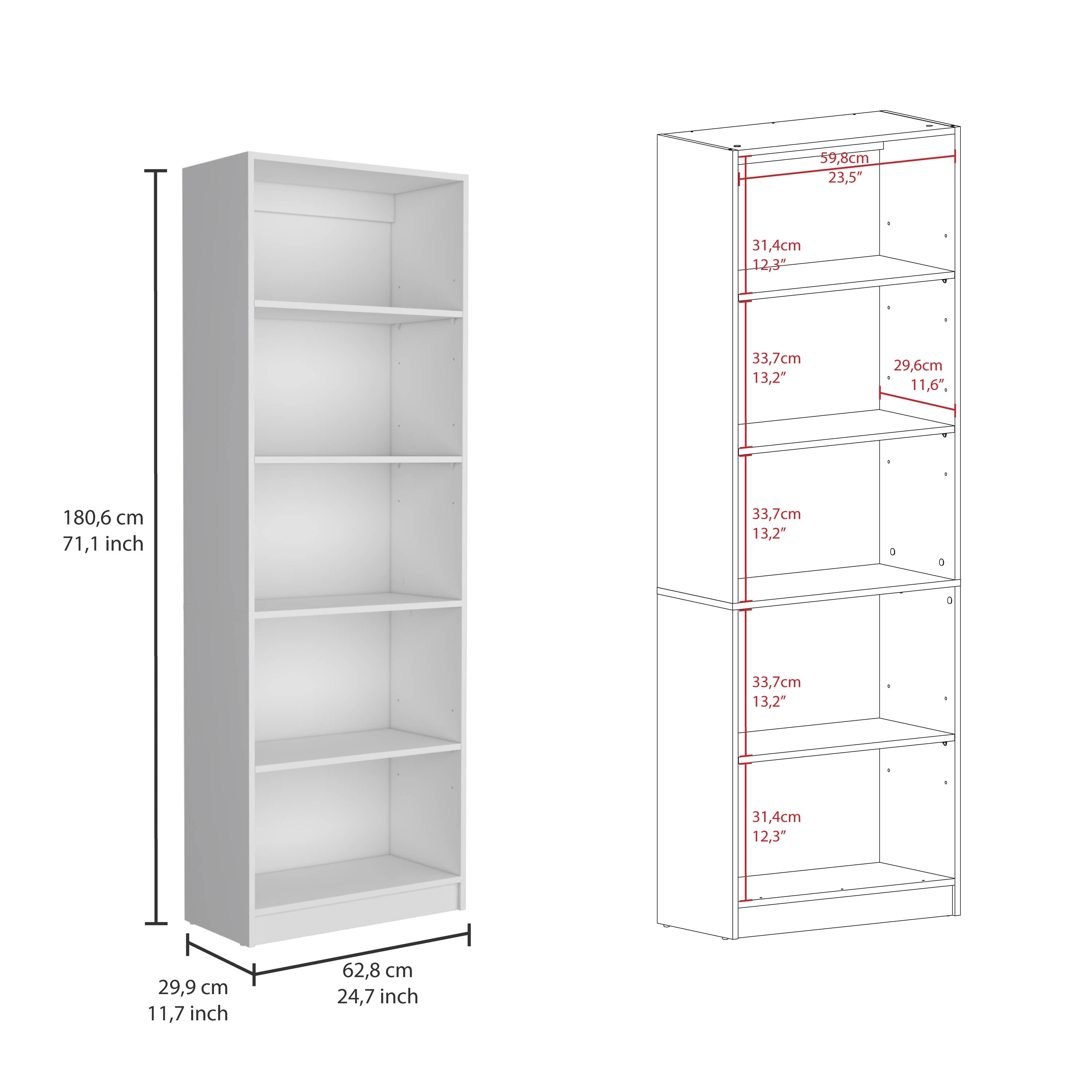 5 shelf hot sale tall wide bookcase