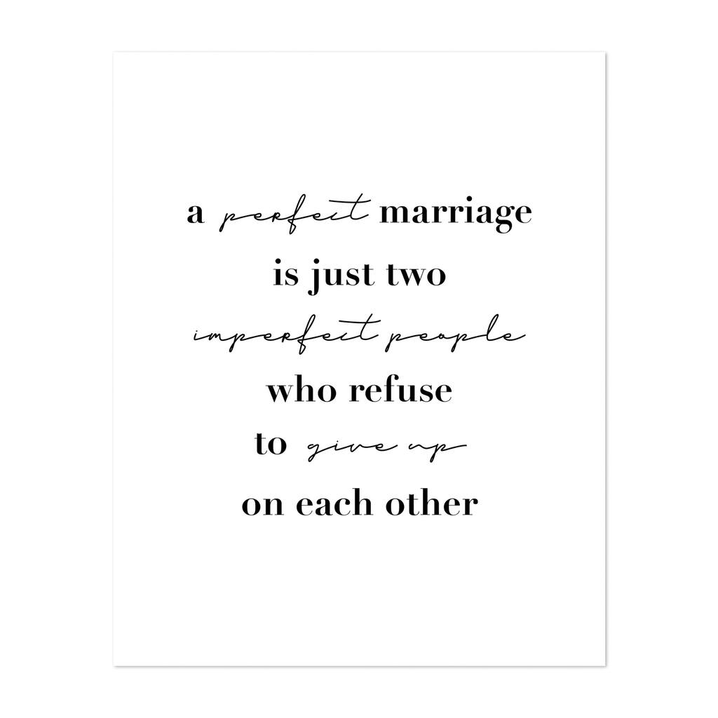 Typography Marriage Motivational Quotes Sayings Art Print/Poster