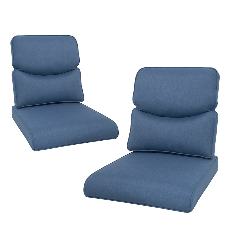 Outdoor Deep Seat Cushion Set For Garden Chair 25 x 22 Inch Cushions