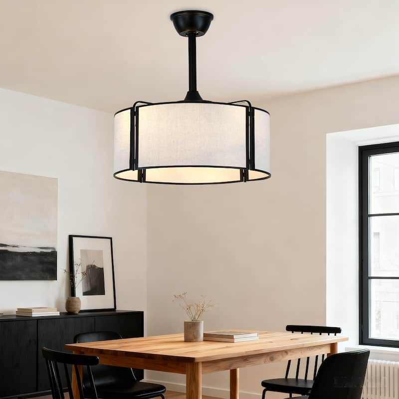 Bella Depot 19" Modern Caged Ceiling Fan with Light Kit and Remote Control 6-Speed Reversible DC Motor - 19”