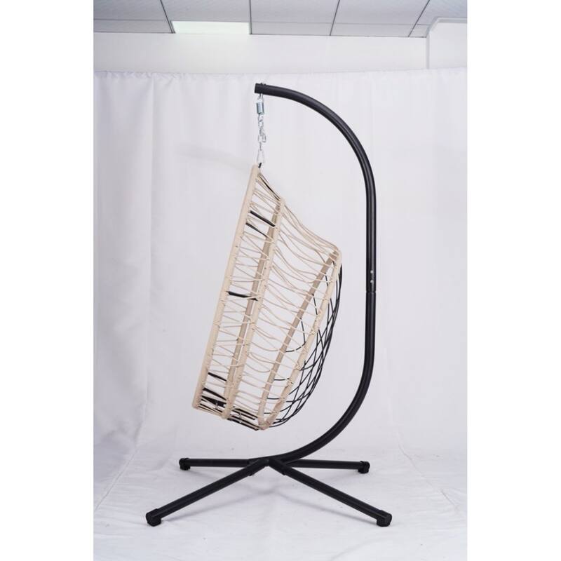Elegant Outdoor Egg-Shaped Hanging Chair with Stand