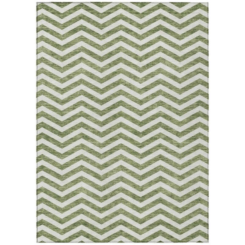 Machine Washable Indoor/ Outdoor Chantille Chevron Stripe Rug