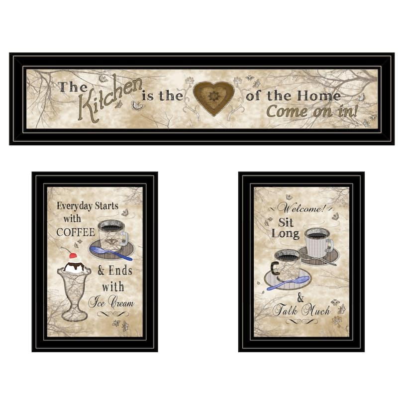 TrendyDecor4U Farmhouse "Love of Nature Kitchen" 3-Piece Vignette - Earthtone